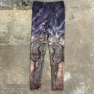 Evolution And Creation Active Elephant Leggings Hippe Yoga Womens Size XS - OBO